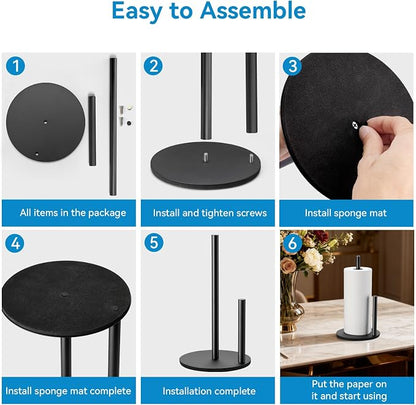 Paper Towel Holder Kitchen, Premium Stainless Steel Roll Dispenser, Countertop - Image 6