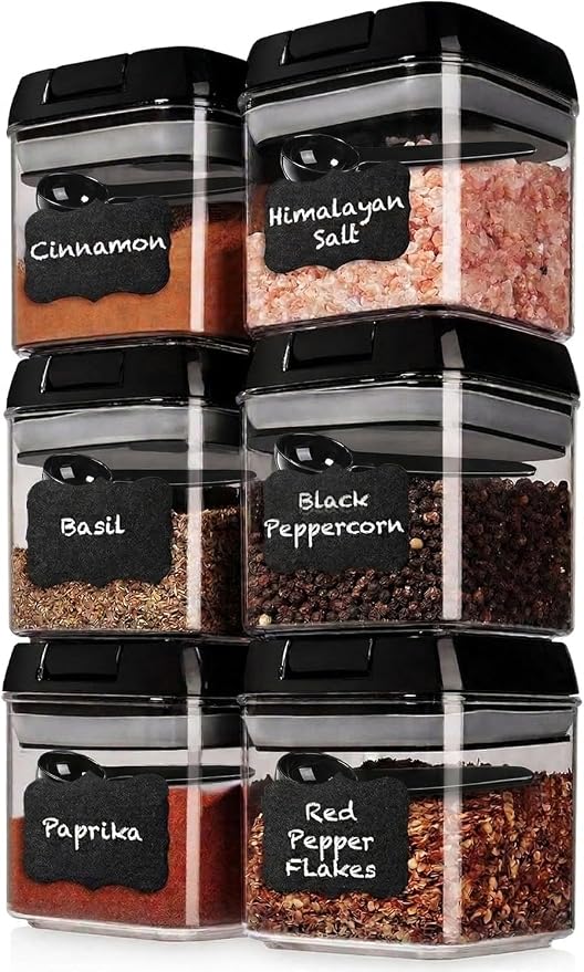 Shazo 6 PC Airtight Food Storage Containers + 6 Spoons Included by Shazo