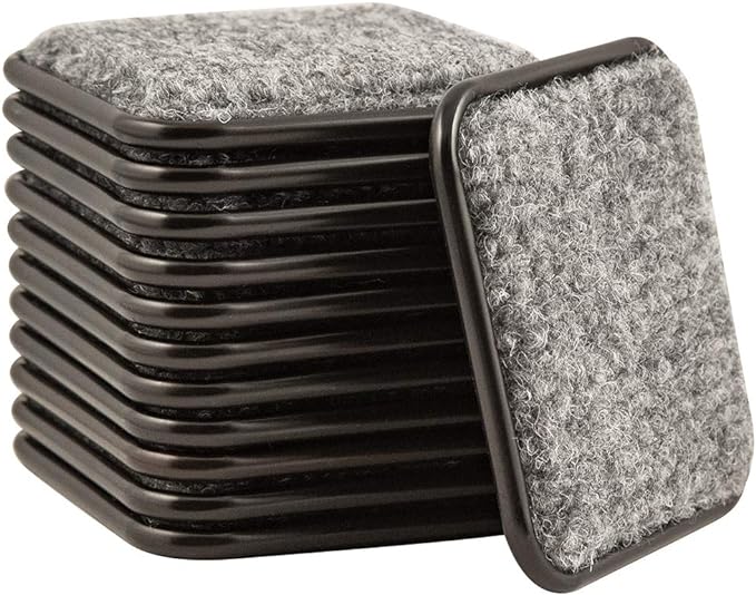 SoftTouch 2 1/2" Square Reusable Carpet Bottom Furniture Caster Cups to Protect by SOFTTOUCH