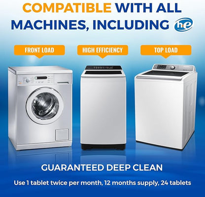 Washing Machine Cleaner Tablets 24 pack Powerful Descaler -Deep Cleaning - Image 3