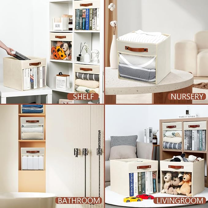 HNZIGE 11 x 11 Storage Cubes Bins - Image 2