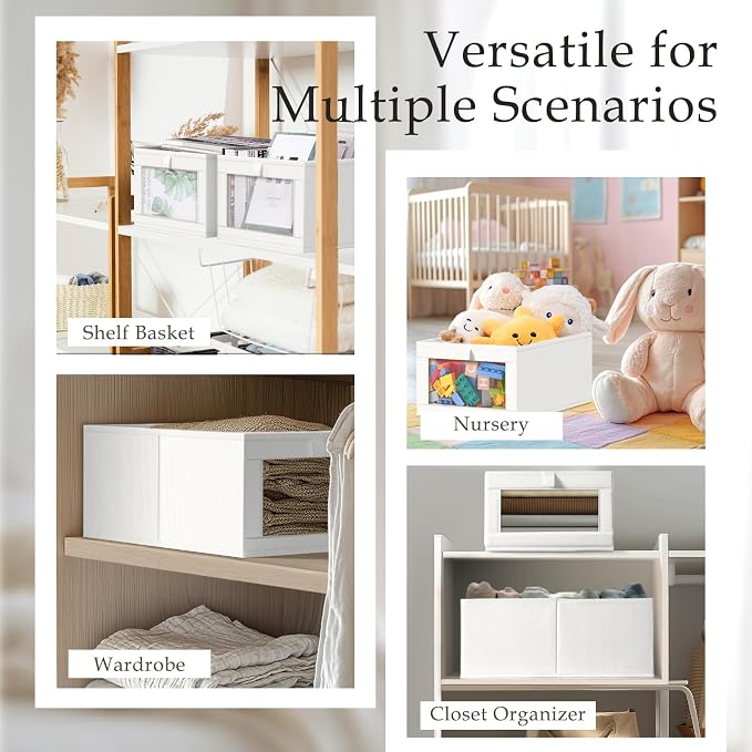 Criusia 4 Pack Closet Organizers and Storage, Large Linen Closet Baskets - Image 8