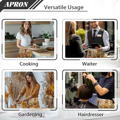 Server Apron with 3 Pockets, Waterproof Oil Waitress Waiter Half Apron - Image 5