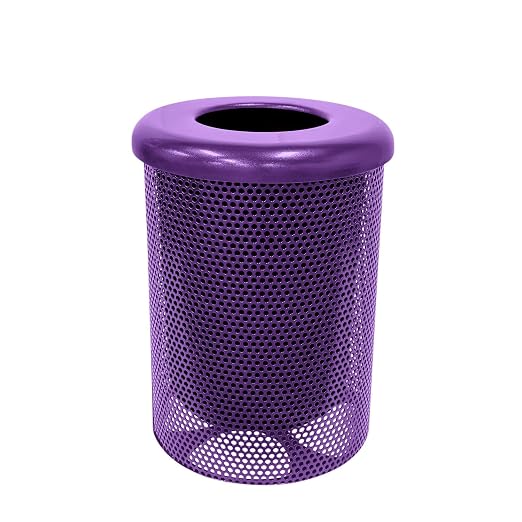 COATEDOUTDOORFURNITURE RFT-P-PUR Heavy Duty Round Trash Receptacle by CoatedOutdoorFurniture