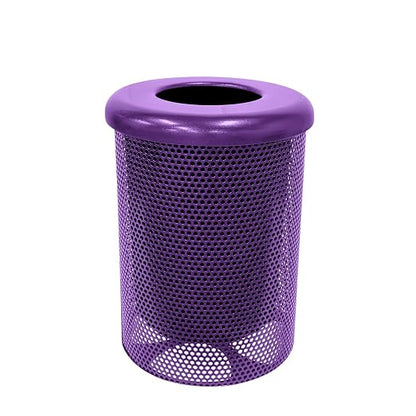 COATEDOUTDOORFURNITURE RFT-P-TXTPUR Heavy Duty Round Trash Receptacle by CoatedOutdoorFurniture