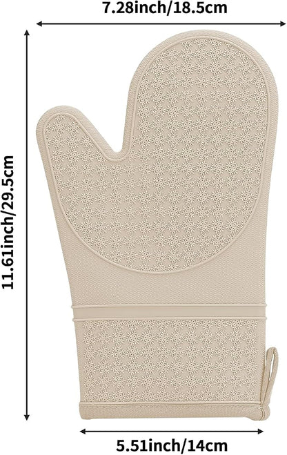 Hovico Silicone Oven Mitts, Heat Resistant 500F Kitchen Mitts 2PCS, 11.6" - Image 2