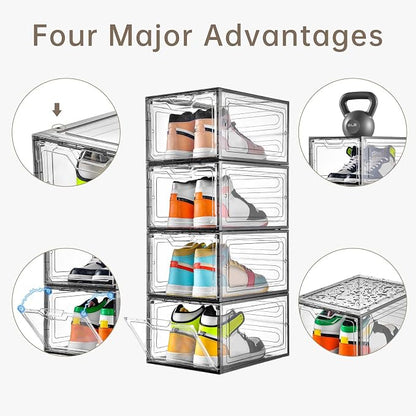 12 Pack Shoe Boxes Shoes Organizer, Shoe Storage Organizer Boxes - Image 3