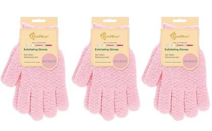 Evridwear Exfoliating Gloves for Shower, 100% Nylon Thick Soft Medium Heavy by Evridwear
