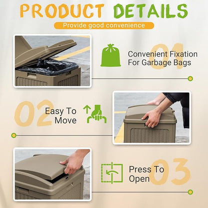 YESHOMY 2 Pack Outdoor Trash Can - Image 2