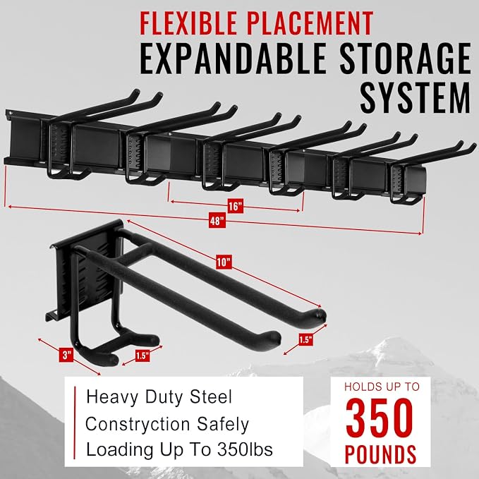 Wall Mount Tool Storage Rack, Garage Organization, Heavy Duty Garage Storage - Image 2