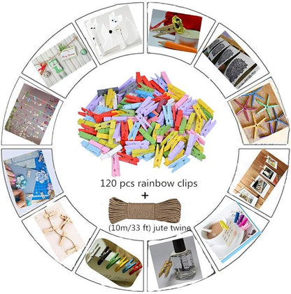 DurReus Small Clothespins Decorations Display Art Project Wood Kitchen Clips - Image 8