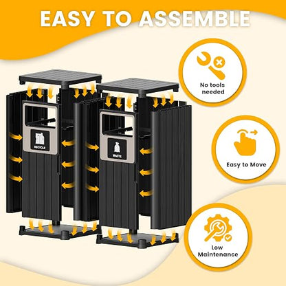 Outdoor Trash Can, Waterproof Resin Garbage Can Indoor and Outdoor Use - Image 9