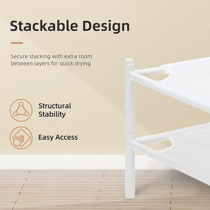 STORAGE MANIAC Sweater Drying Rack, Mesh Clothes Drying Rack, Stackable Laundry - Image 5