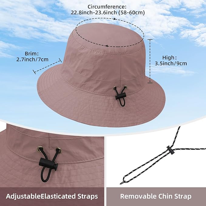 Durio Waterproof Bucket Hats for Woman UPF 50+ Sun Hat UV Protection Packable Rain Hats for Women Lightweight Hiking Hat