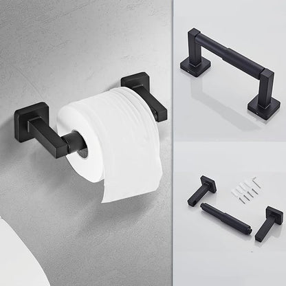 Matte Black Bathroom Hardware Set 8 Pieces, Towel Bar Set Stainless Steel Wall - Image 6