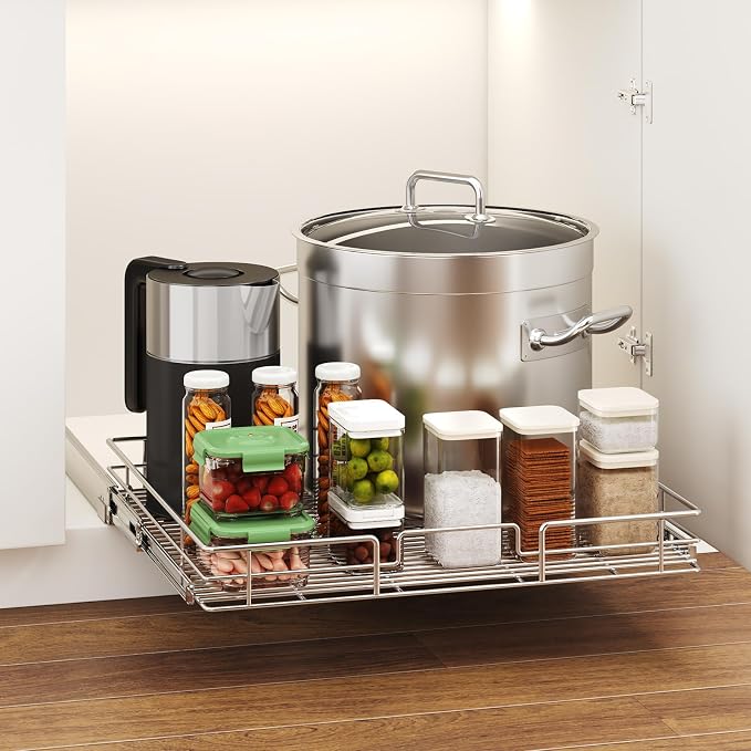 LOVMOR Pull Out Cabinet Organizer 28½" W x 21½" D, Kitchen Cabinet Pull Out - Image 5