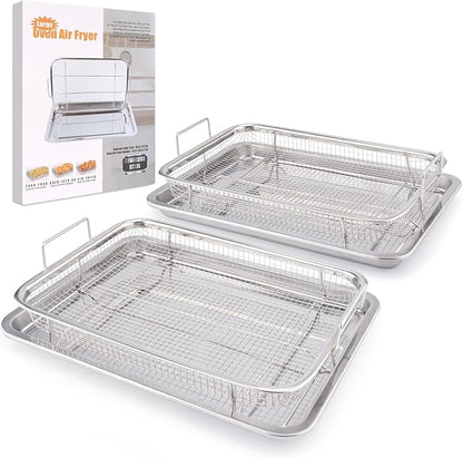 Air Fryer Basket for Oven 18.7"x12.8", 2 Pack Extra Large Air Fryer Basket and by DONGULI