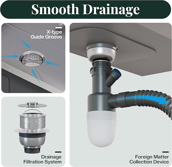 31.5-Inch Undermount Kitchen Sink Workstation, 16 Gauge 304 Stainless Steel Single Bowl Kitchen Sink with Cutting Board, Drying Rack, Roll-Up Rack and Drain Assembly