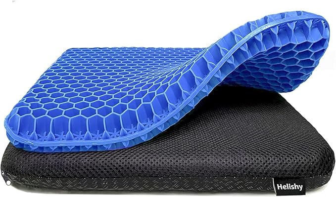Gel Seat Cushion for Long Sitting Pressure Relief for Back, Sciatica, Coccyx, Tailbone Pain – Office Chair Cushion, Wheelchair Cushions, Truck and Car Seat Cushion (Blue)