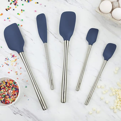 Tovolo Stainless Steel Handled Silicone Spatula Set of 5 Oyster Gray, - Image 9