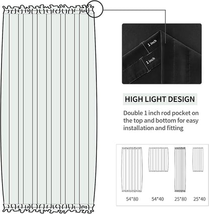 DWCN French Door Curtains – Rod Pocket Thermal Blackout Curtain - Image 3