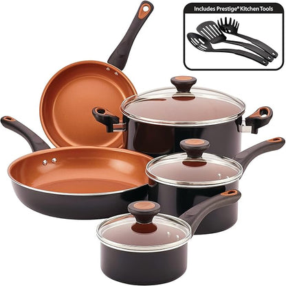 Farberware 10365 Glide Dishwasher Safe Nonstick Cookware Set / Pots and Pans Set by Farberware