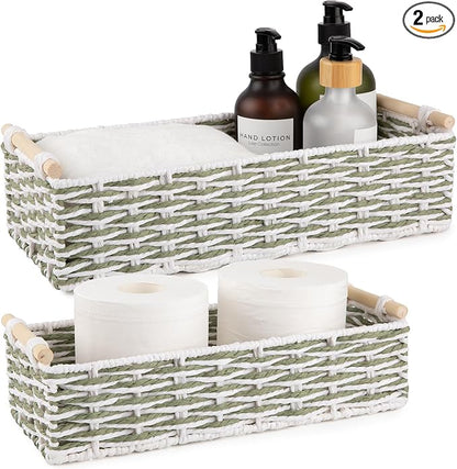 OIAHOMY Toilet Paper Baskets Handmade Paper Rope Decorative Wicker Storage Tank by MasterofSpaceOptimization