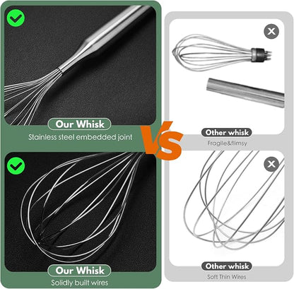 Stainless Steel Whisk for Cooking Kitchen Non Stick Balloon Wire Metal Baking - Image 3