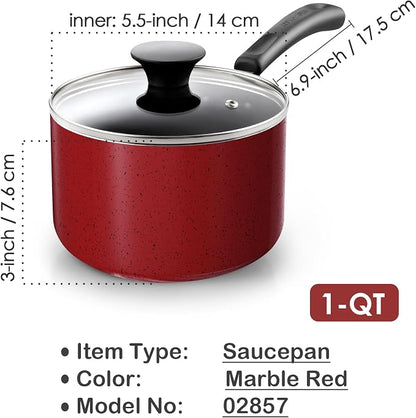 Cook N Home Non Stick Sauce Pan, 1 Quart Saucepan - Image 2