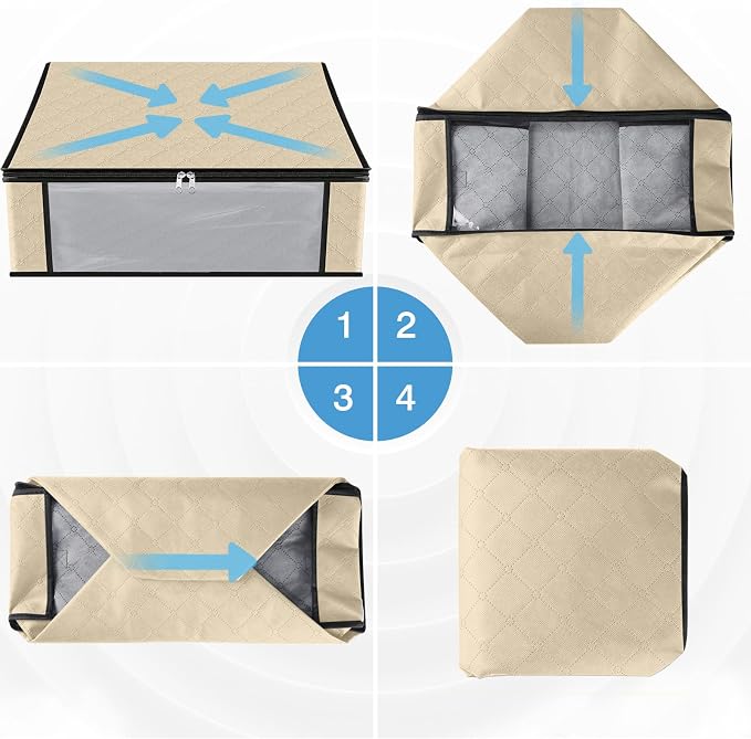 HomeHacks Storage 6-Pack Clothes Organizer Storage Bags Foldable Storage Box - Image 3