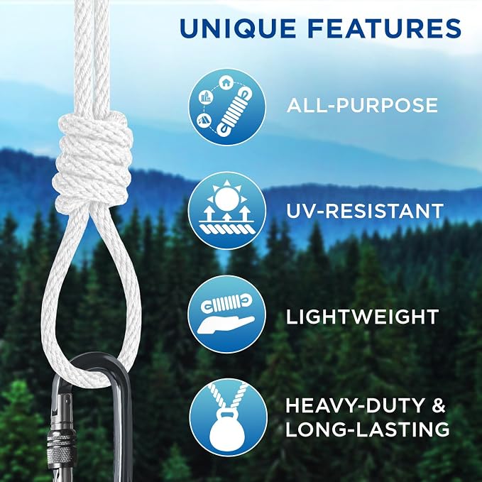 TECEUM Cotton Rope 3/16” – 200 FT – Strong All-Purpose Braided Rope – Natural - Image 4