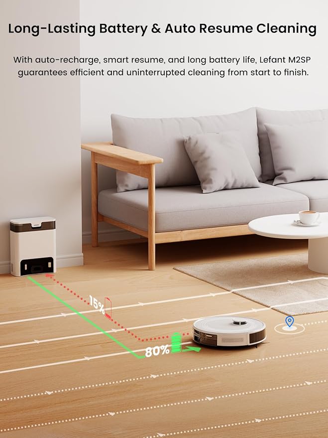 Lefant Robot Vacuum and Mop Combo, 8 Weeks Self-Emptying - Image 8