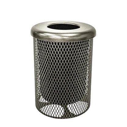 COATEDOUTDOORFURNITURE 32-Gallon Heavy-Duty Expanded Metal Round Trash by CoatedOutdoorFurniture