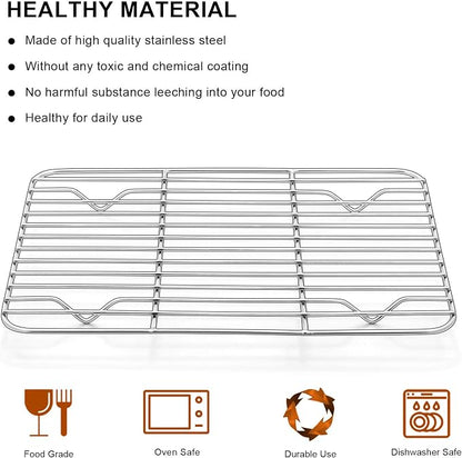 E-far Small Baking Rack Set of 2, Stainless Steel Metal Roasting Cooking Racks - Image 4