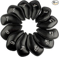CRAFTSMAN GOLF 12pcs or 1pc Thick Synthetic Leather Golf Iron Head Covers Set Headcover Fit All Brands Callaway Ping Taylormade Cobra Etc. Also Custom Name