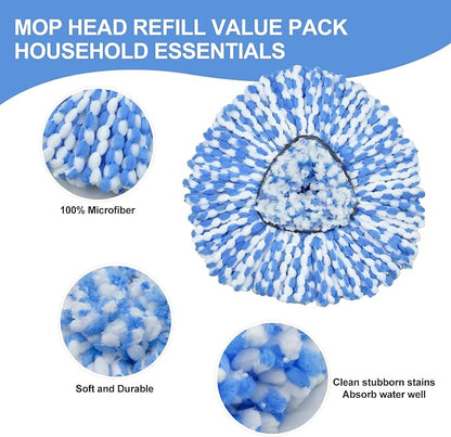Spin Mop Replace Head, Mop Handle and Base Compatible - Image 3
