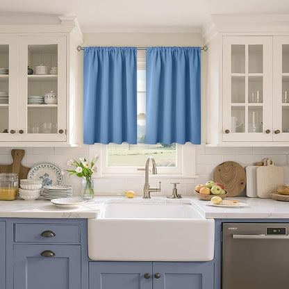 BGment Denim Blue Blackout Curtains 40 Inches Length - Image 2