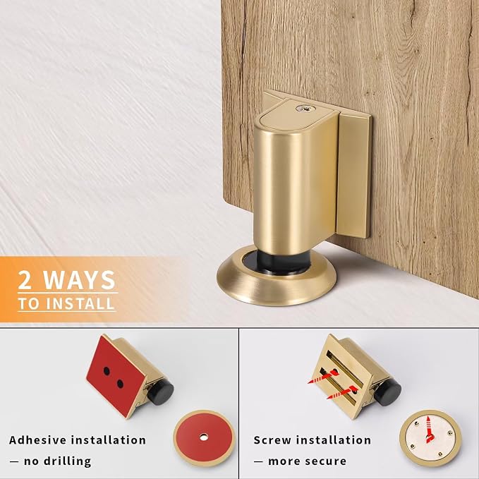 Bak Bo Magnetic Door Stoppers 4 Pack Bottom of Door Holder Keep Door Open No - Image 4