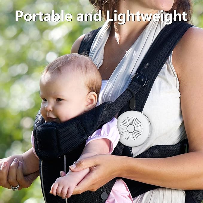 Sleepbox Portable White Noise Machine 30 Soothing Sounds Rechargeable Battery Small for Travel 32 Volume Control Noise Canceling Sleep Machine Sound Therapy for Baby Kids Adults (White)