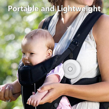 Sleepbox Portable White Noise Machine 30 Soothing Sounds Rechargeable Battery Small for Travel 32 Volume Control Noise Canceling Sleep Machine Sound Therapy for Baby Kids Adults (White)