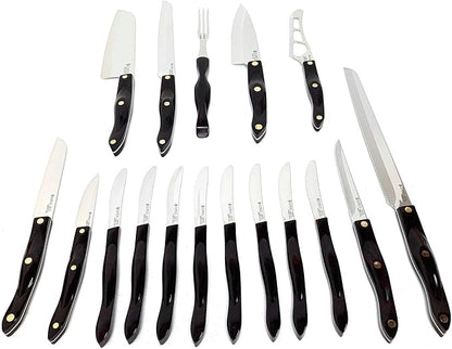Cutco 19 Pc Kitchen Knife Set Cherry Wood Stand - Image 3