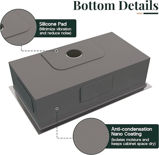 31.5-Inch Undermount Kitchen Sink Workstation, 16 Gauge 304 Stainless Steel Single Bowl Kitchen Sink with Cutting Board, Drying Rack, Roll-Up Rack and Drain Assembly
