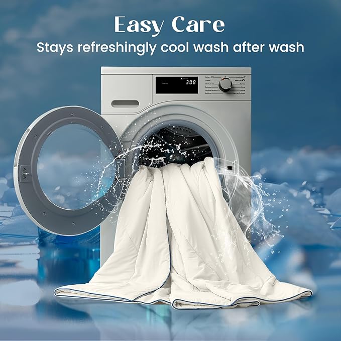 Dream Valley® Outlast® Cooling Comforter, Throw Size, Breathable NASA-Grade Space Technology Blanket for Hot Sleepers Night Sweats, Q-Max > 0.45 Aerocool™ Breathable, Ivory, 60"x80"