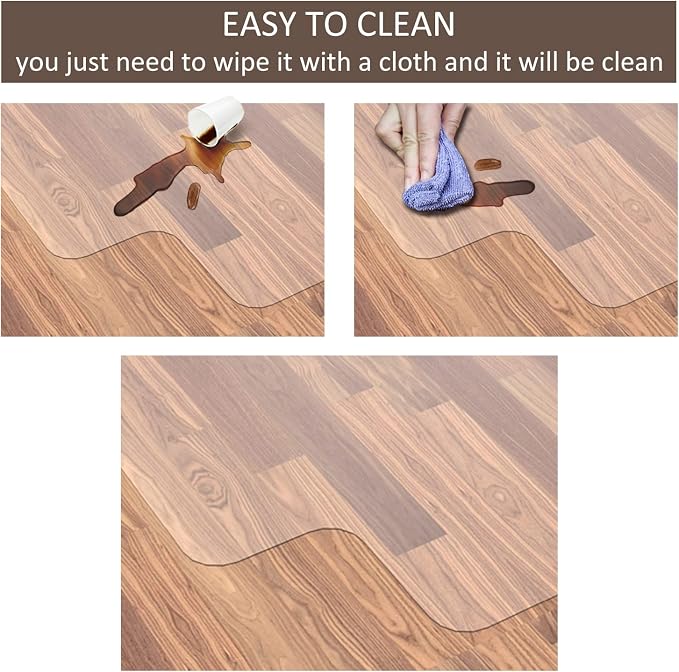 Office Chair Mat for Hardwood Floor, 48”x 30” Vinyl Desk Chair Mat Clear Floor - Image 5