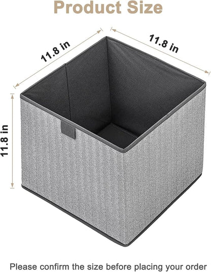 Storage Baskets, 11.8-Inch Woven Fabric Bins, Storage Cubes - Image 2