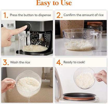 Lifewit 2 Pack Rice Dispenser 25 Lbs, Rice Storage Container Sealed Moisture - Image 8
