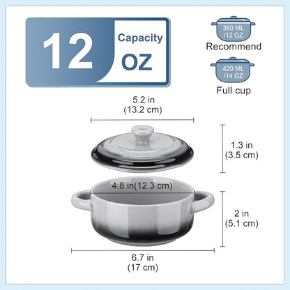 LOVECASA Mini Cocotte with Lid, 12 OZ Small Casserole Dish - Image 3