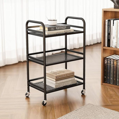 HDANI 3 Tier Rolling Cart, Heavy Duty Multifunctional Metal Frame-Supports 22 - Image 2
