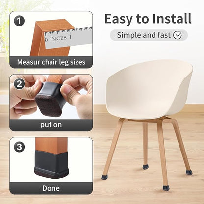 Ezprotekt 16 Pcs Rectangle Black Felt Chair Leg Floor Protectors - Image 6