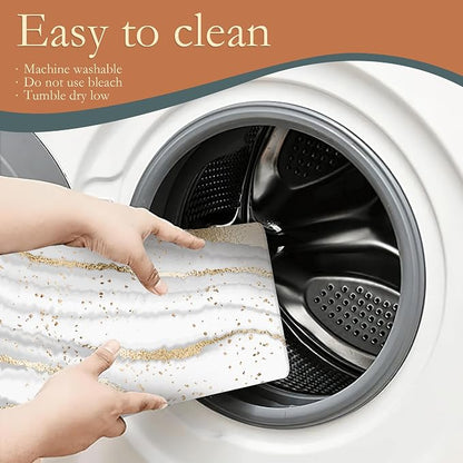 White Gold Marble Dish Drying Mats 18x24 Inch, Dish Pad Drying Rack Mat - Image 5